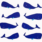 Whales on Cream by Midori Inc. 21x29" Sheet
