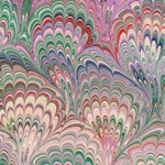 Tassotti Paper- Printed Marble Purple-Red Peacock 19.5"x27.5" Sheet