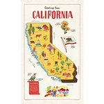Cavallini Tea Towel - Map of California