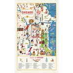 Cavallini Tea Towel - Map of Chicago