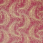 **NEW!** Feathers and Swirls in Gold on Magenta lokta 20x30" Sheet