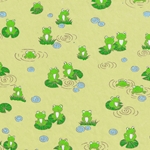 **NEW!** Chiyogami Frogs On Lilypads in a Green Pond 18x24" Sheet