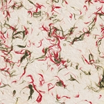 Fiber Inclusions Lokta Paper- Red and Green 19.5" x 29.5" Sheet