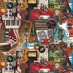 **NEW PATTERN!** Bomo Art Budapest Papers- Recording Studio 27.5 x 39 inch Sheet