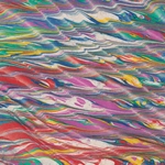 **NEW!** Nepalese Marbled Paper- Wild Rainbow Wave Marbled Lokta 20x30" Sheet