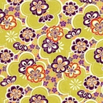 Bright Floral in Lime, Purple, &amp; Red - 18"x24" Sheet