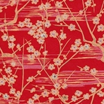 Cherry Blossom Branches on Red - 18"x24" Sheet