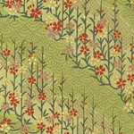 Kirara Pale Green with Blue, Red, Purple, and White Flowers &amp; Vines - 18.75"x25" Sheet