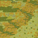 Kirara Green and Gold Flowers &amp; Leaves - 25"x18.75" Sheet