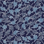 Indigo Origami Cranes - 31.5"x21.5" Sheet