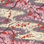 White and Red Cherry Blossom - 19"x25" Sheet