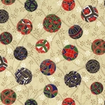 Yuzen-Shi Multi Color Balls with Gold &amp; White Flowers - 25"x19.5" Sheet