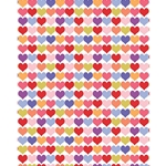 Multicolor Hearts Paper - 19"x26" Sheet