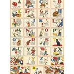 Cavallini Decorative Paper - Vintage Illustrated ABC 20"x28" Sheet
