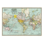 Cavallini Decorative Paper - World Map #3 20"x28" Sheet