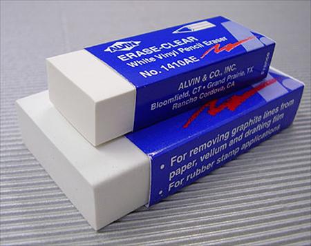 Alvin 1410AE White Vinyl Pencil Eraser 20pc