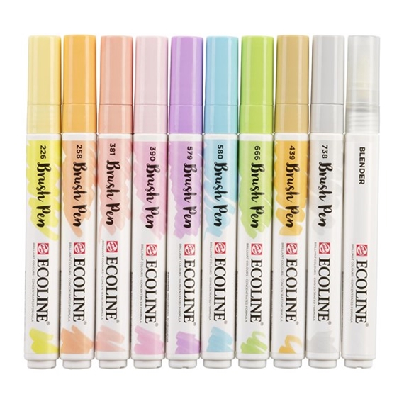 schuld industrie labyrint Ecoline Brush Pen Set of 10 - Pastel