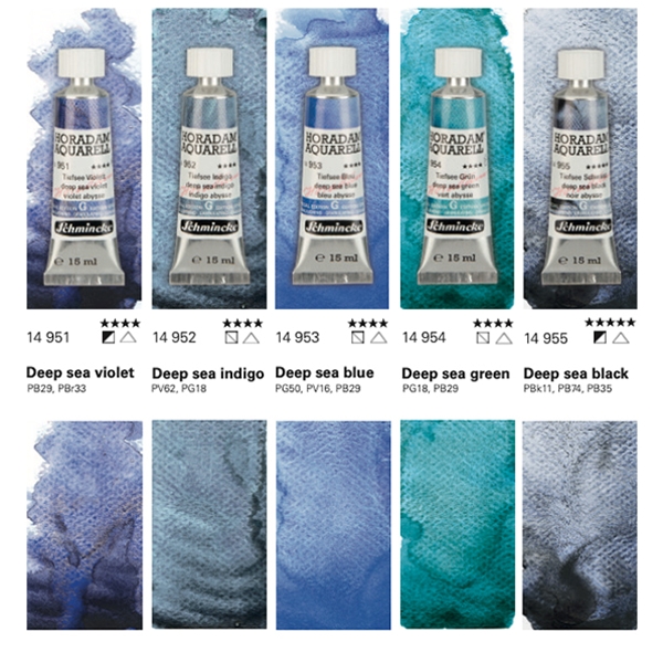 Schmincke AKADEMIE® AQUARELL 15ML 6Tubes Watercolor Paint Texture  Precipitation Color Sub-pack Super Granulation Set