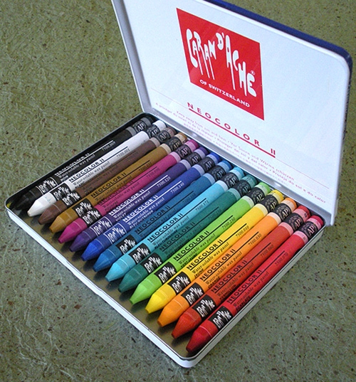 Caran d'Ache NEOCOLOR II Tin of 15 - Water-soluble Artists' Crayons  New-Open Box