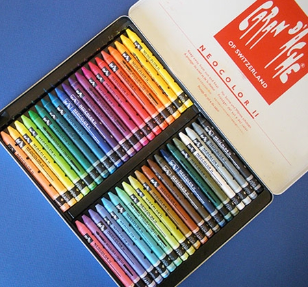 Caran D'Ache Neocolor II Watersoluble Crayon Set of 30 In a Metal Tin