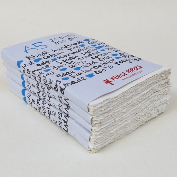 KHADI Handmade 100% Rag Watercolour Paper 320gsm : Rough : 20 Sheets Pack A5